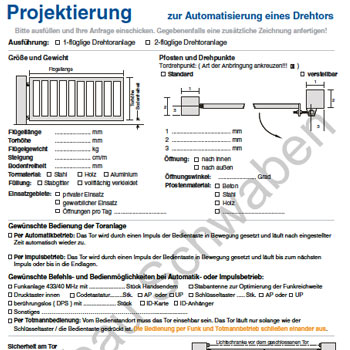 Torbau Schwaben: Massaufnahmeblätter